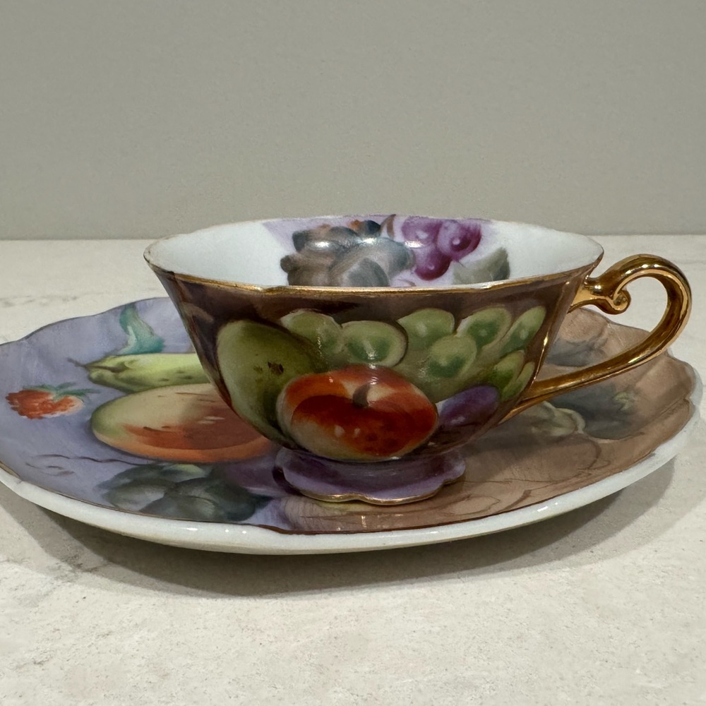 Vintage Lefton Hand Painted Teacup and Luncheon Plate
